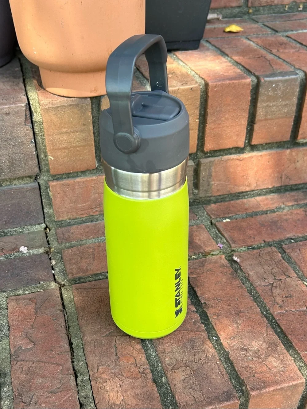 STANLEY 22 oz Green and Silver Insulated Stainless Steel Water Bottle